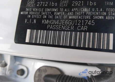 2016 Hyundai Genesis 3.8 из США, поврежденный, VIN KMHGN4JE6GU121745